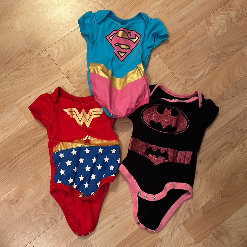 Superhero Justice league onesies - set of 3